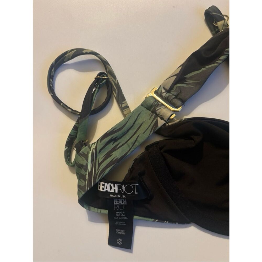 Beach Riot REVOLVE Camilla Bikini Set in Black Palm ~ Top S~ Bottom M - Picture 8 of 11